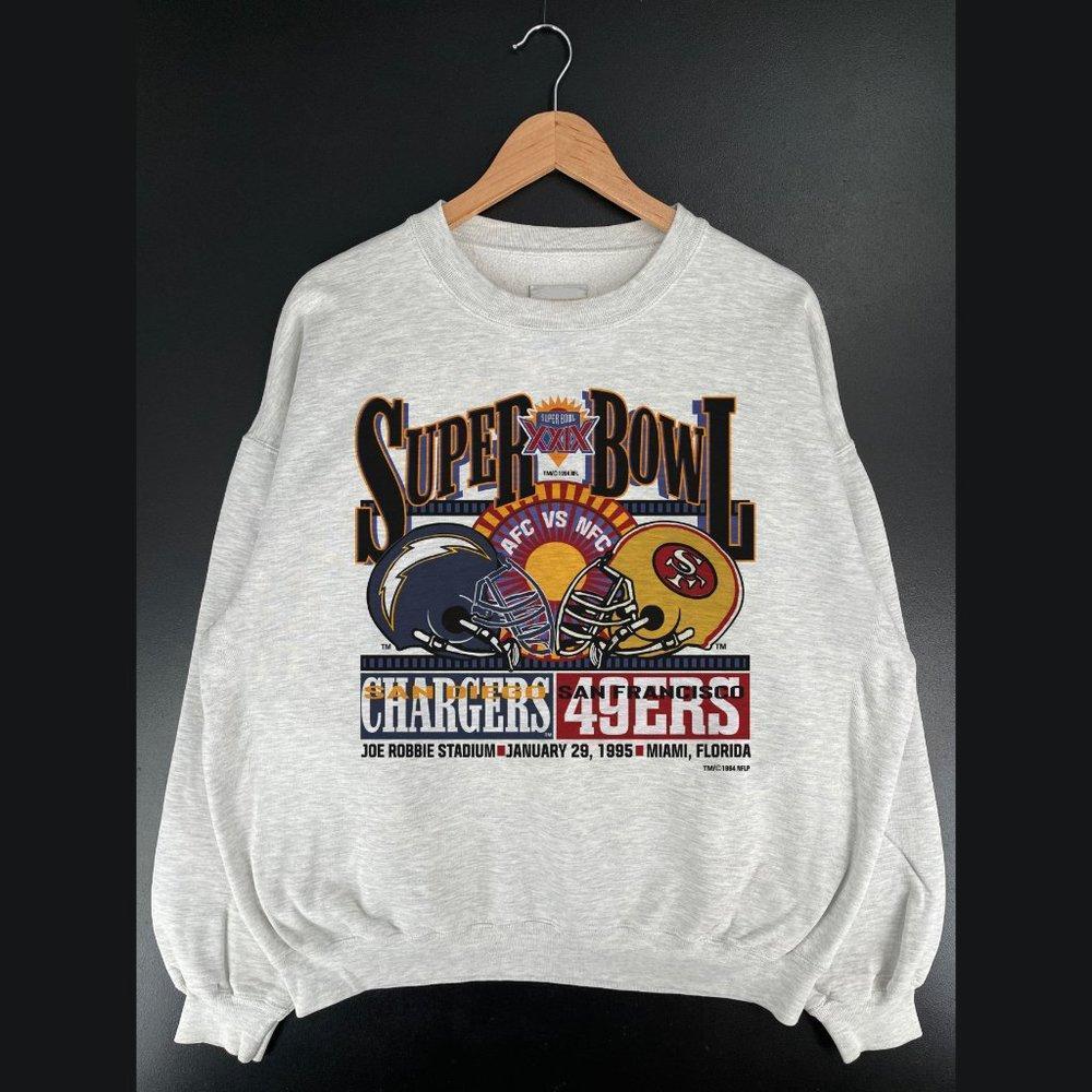 Chargers Vs 49Ers Super Bowl Xxix 1995 Retro Retro Sweatshirt Shirt - Picture 1 of 4